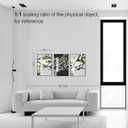 QKF bright abstract geometric wall decoration, modern minimalist black and white wall art, suitable for bedroom, living room, bathroom, office, home poster printing 16 "X 24" inch 3-piece set