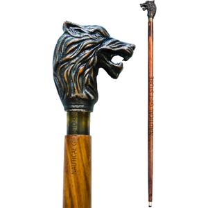 37" Nebula Walking Stick top Wolf Gothic Walking Stick Antique Winter Cane