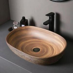 Bathroom Vessel Sink, 23-Inch Ceramic Oval Bowl Sinks for Bathrooms  Retro Style Washbasin, Elegant Ceramic Sink for Modern and Classic Bathrooms