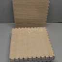 12pcs 0.6in Thick Interlocking Carpet Squares Puzzle Mat EVA Foam Area Tiled Rug for Baby Play Soft Mats (Khaki, 11.8in)