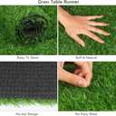 TURSTIN Artificial Grass Table Runners 12 x 108 Inch Green Grass Tabletop Synthetic Grass Carpet Rug Table Decorations for Spring Summer, Wedding, Birthday Party Decor