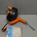 Drain Auger, Clog Remover with Drill Adapter, 25 Feet Flexible Plumbing Snake Use Manually or Powered for Kitchen, Bathroom and Shower Sink, Comes with Gloves (orange)