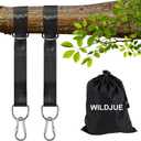 Tree Swing Hanging Straps Kit Holds 2200 lbs,5ft Extra Long Straps Strap with Safer Lock Snap Carabiner Hooks Perfect for Tree Swing & Hammocks, Carry Pouch Easy Fast Installation (5 ft)
