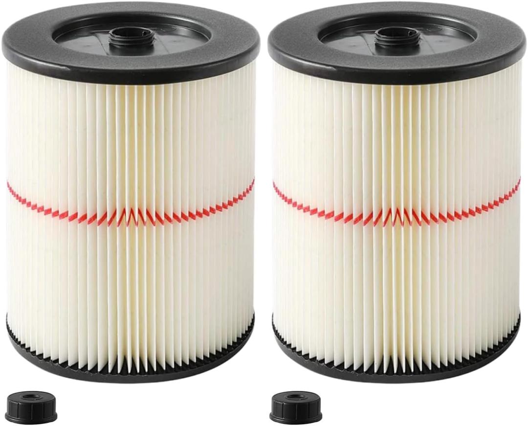 17816 Filter for Craftsman Shop Vac 9-17816 Wet/Dry Vac Filter Replacement Cartridge Filter for Craftsman Vacuum Filter for 5/6/8/12/16/32 Gallon and Larger Vacuum Cleaner 2 Pack