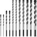 amoolo Masonry Drill Bits Set?11 Piece?,Premium Concrete Drill Bit Set for TILE, BRICK, CEMENT, CONCRETE, GLASS, PLASTIC, CINDERBLOCK, WOOD etc, Set of 2