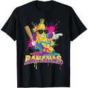 Baseball Banana Funny Splatter Sports Kids Teens TShirt. S Size