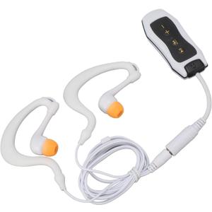 MP3 Player for Swimming, Headphones with Long Cord, Mp3 Swimming Underwater, Sound Effect, Full Cycle, 8GB (8GB) (White)