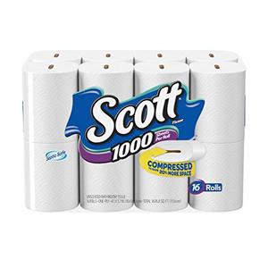 Scott 1000 Sheets Per Roll Toilet Paper, 32 Rolls, Bath Tissue