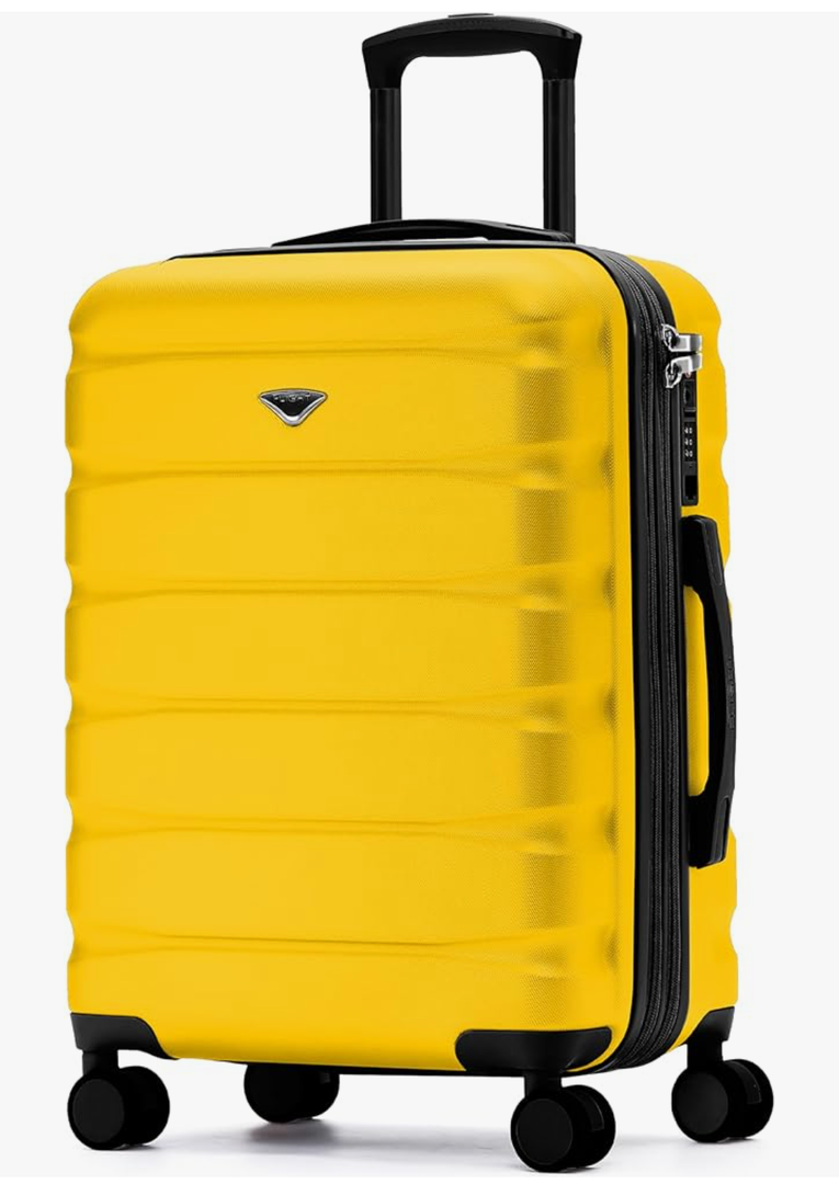 Flight Knight 24x16x10 Expandable Carry On Suitcase Hardside TSA Lock USB C Lightweight Luggage Silent Double Spinner Wheels Maximum Overhead Carry-On Bag For Virgin & South West Approved Airlines