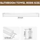 24‑Inch Clear Spring‑Loaded Towel Bar, Replacement Rod for Ceramic Holders
