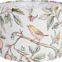 Fabric Lamp Shades, 13 Width and 10 Height Lamp Shade, HD Printing Bird Lampshade, Lamps shades fit with Spider/Uno, Modern Farmhouse Lamp Shades for Table Lamps, Floor Lamps (1 Pack)