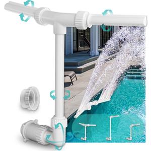 Inground Pool Fountain | Water Sprinkler Pond Swimming Jet Cascade Waterfall Cooling Aerator Accessories Attachment Decorative Sprayer Spout Fall Nozzle Kids Outdoor (Dual Jet)