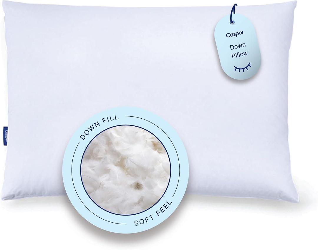 Casper Sleep Down Pillow for Sleeping, Standard, White