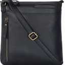 Leather Crossbody Bags for Women - Ladies Sling Handbags - Medium Cross body Purses Handbags - Purses For Women (Black Washed)