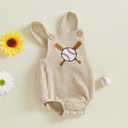 VSQWLZT Newborn Infant Baby Boy Summer Outfits Sleeveless Strap Romper Waffle Bodysuit One Piece Golf Onesie Clothes (Ivory Baseball, 3-6 Months)