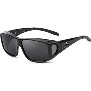 Myiaur Polarized Fit Over Glasses Sunglasses for Men Women, Wear Over Glasses with UV400 Protection Wraparound for Driving