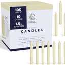 Candle Charisma 100 Ivory Spell Candles - 4" Unscented Paraffin Chime Candles, Smokeless & Dripless, Colored Candles, 1.5 Hours Burn Time 0.4" Thick Taper Candles for Rituals, Witchcraft and Parties