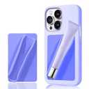 GIcGIeo Silicone Lip Holder for Back of Cell Phone Sleeve, Lipstick Lip Glaze Phone Case Back Stick On Holder for iPhone and Android Smartphones(Purple)