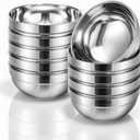 10 Pack Stainless Steel Bowls, 5 Inch Snacks Bowl 15 Oz Soup Bowl Double Walled Insulated Metal Serving Dishes for Sauces, Rice, Noodle, Ice Cream