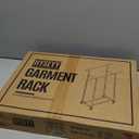 HYSEYY Double Rods Clothes Rack, Rolling Clothing Rack for Hanging Clothes Portable Wardrobe Rack, Metal Garment Rack Sturdy Coat Rack for Bedroom Laundry Living Room, Black