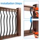 Akenow 26 Pack Deck Balusters, 29.5"X1" Metal Spindles, Heavy Duty Deck Railing,Wave Arc Baluster with Black Screws, Stylish Banisters for Outdoor Stair Deck Porch