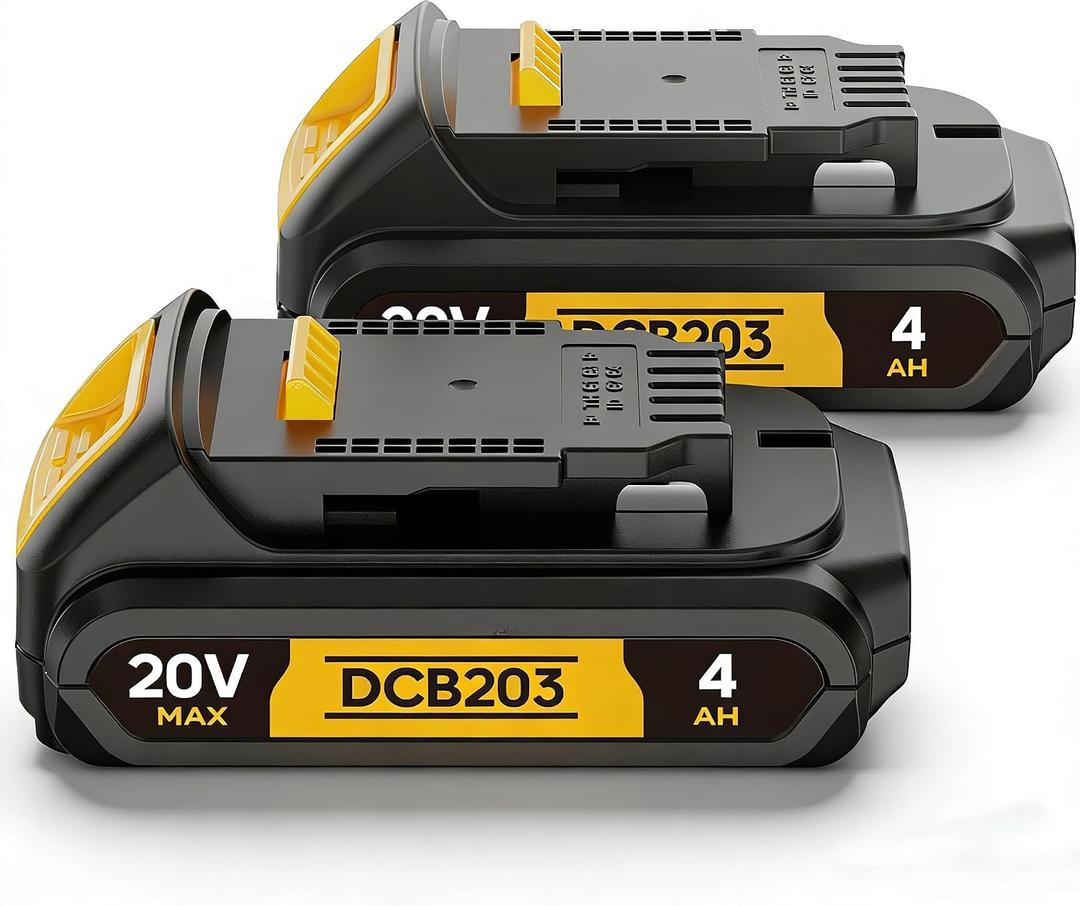 4Ah Replacement Compatible for Dewalt 20V MAX Battery with High Capacity Batteries Cordless Power Tools 20 Volt DCB201 DCB203 DCB204 DCB205 DCB206 DCD DCF DCG (2 Pack MAX 4.0Amp 20V)
