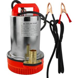 DC 12V Submersible Water Pump Submersible Deep Well Water Pump 1 inch Outlet，Irrigation Water Pump with Upgrade Copper Motor