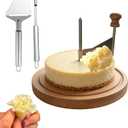 Cheese Cruler Wheel for Chocolate and Tte de Moine, Cheese Curler & Girolle Shaver with Sharp Blade, Wood Base, Easy to Make Cheese Cruls, Suitable for Home, Parties, Dessert Shops