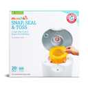 Munchkin Arm & Hammer Diaper Pail Snap, Seal & Toss Refill Bags, Holds up to 600 Newborn Diapers, 20 Pack