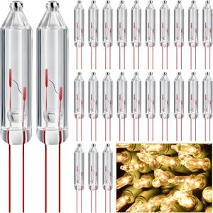 200 Pcs Mini Christmas 2.5 Volt Replacement Light Bulbs Christmas Tree Lights String Lights Replacement Bulbs for Indoor/Outdoor Christmas Lights Decor Home Xmas Tree