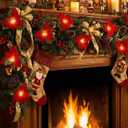 8.5FT Christmas LED Flower String Lights, Christmas Decorations Lights Outdoor with 10 LED Red and Green Flowers Bulbs, Plug in Flower Fairy Light for Xmas Tree Wedding Garden Porch Floral Decor