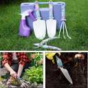 Gardening Tools,5 Pieces Garden Tools with Floral Print, Ergonomic Handle Trowel Rake Weeder Pruner Shears Sprayer,Gardening Supplies with Carrying Case Gifts for Women