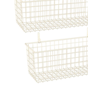 2 Sets Extra Large Hanging Wall Basket, White Metal Wire Baskets with Steel Hooks for Organizing, WallmountedFruit Vegetable Toy Snack Storage, Home Kitchen Bathroom Laundry Pantry Organizer