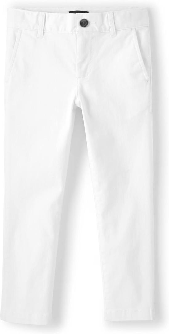The Children's Place Boys Stretch Skinny Chino Pants (White), 8, Simply White