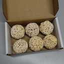 6 Pack Bird Toy Sola Balls, Natural Parrot Soft Chew Shredding & Foraging Toy, Bird Foot Balls for Cockatiel Conure Quaker Budgie Parakeet Bunny Guinea Pig Chinchilla Rabbit (White)