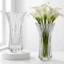 Pumtus 2 Pack Glass Flower Vases, 9.5 Inch Thickened Clear Phoenix Tail Vase, Decorative Modern Plant Vase for Centerpieces, Home Decor, Wedding, Party, Office