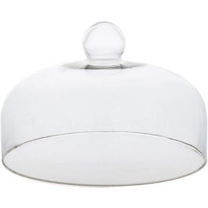 Cabilock 8.27 Inch Glass Cake Cover Dome with Handle Clear Round Food Protective Cover for Cake Display Bakery Use and Table Serving (21x21cm)