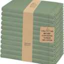 Urban Villa Cloth Napkins Hemstitch Dinner Napkins Set of 12 20X20 100% Cotton Absorbent Washable Durable Reusable Cloth Napkins for Farmhouse Party Hotel Lunch Restaurant Everyday Use - Sage