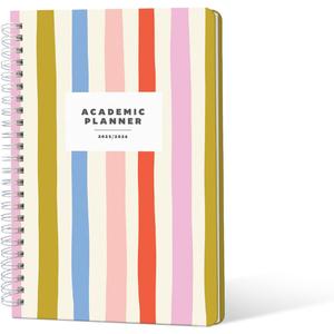 4 x Sweetzer & Orange Academic Planner 2025-2026  Student Planner for August 2025 to July 2026  Weekly & Monthly Layout  Sturdy Cover & Stickers  Multicolor Stripes Design  5.5 x 8.5 (Striped)