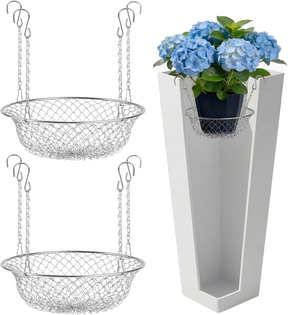 2-Pack Adjustable Planter Insert, Heavy Duty Plant Riser for Large Pots, Drainage & Airflow Support, Fits 10-18 inch Pot