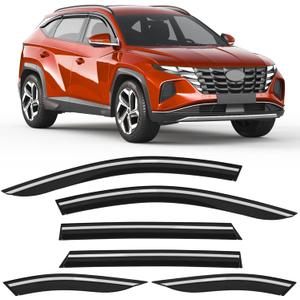 6-PCS Extra-Thick Rain Guards Fit for Hyundai Tucson 2022-2026 Extra Durable Tape-on Window Rain Guard Window Deflectors Vent Shades Window Visor Vent Visors Exterior