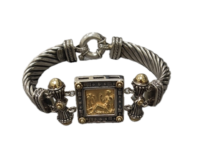Tagliamonte Menegatti Phillip Gabriel Sterling Silver 18k Bracelet 7”  