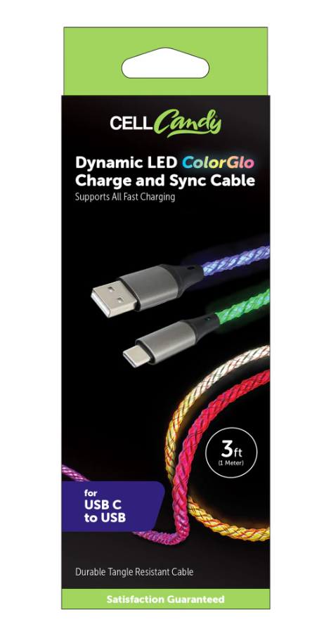 Cell Candy Dynamic LED ColorGlo Charge & Sync Cable And Z gear cable