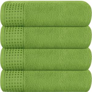 GLAMBURG 100% Cotton 2 Pack Oversized Bath Towel Set 28x55 Inches, Ultra Soft Highly Absorbant Compact Quickdry & Lightweight Large Bath Towels, Ideal for Gym Travel Camp Pool  Kiwi Green