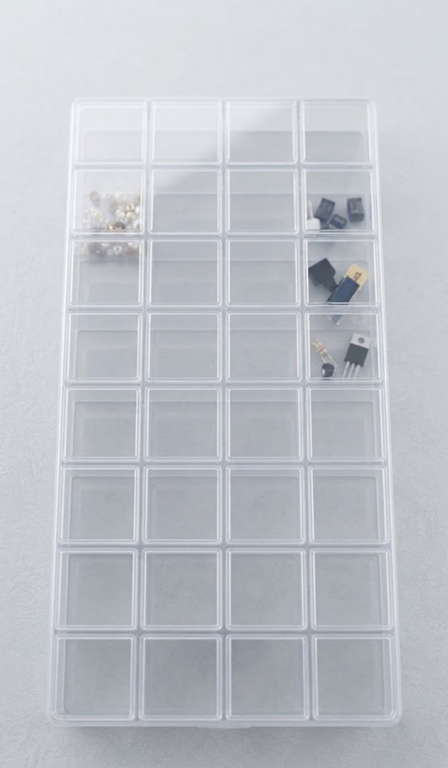 32-Grid with Cover Clear Plastic Candy Jewelry Organizer Box Storage Container Pill Case