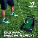 WINNER SPIRIT Real Swing 300 Golf Swing & Hitting Trainer, True Impact, Checking Path After Swing Practice Mat Groover Training Aid, Height Adjustable, 6 feet by 4 feet