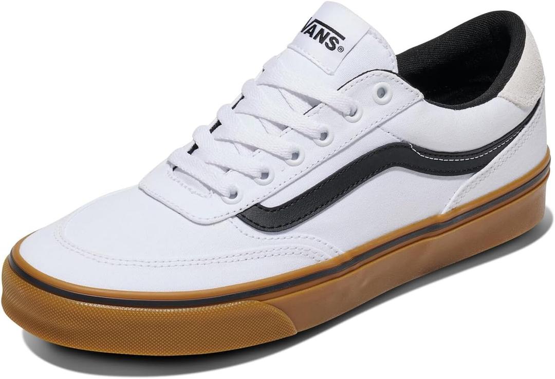 Vans Men's Brooklyn Ls Shoe | Low-top Sneakers for Everyday Wear, Walking, Work & Fashion (10, Canvas Gum White/Black)