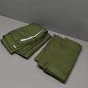 LAMIT Full Blackout Linen Curtains for Bedroom, 54 Inches Thermal Window Drapes Back Tab and Rod Pocket Privacy Protected Burlap Panels with White Liner, 2 Panels, 38 x 54 Inch, Olive Green