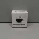 Coaster Holder 4.3 Inch Black Iron Metal Holder Storage Caddy for Both Round and Square Coasters Fit 4 to 9 Pieces Coasters (2 PC)