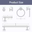 Matte Black Towel Bar Set, 18 Inch Bathroom Hardware Set, Wall Mounted Bathroom Towel Holder Set, Modern Bathroom Accessories, Durable SUS304 Stainless Steel, 4-Piece